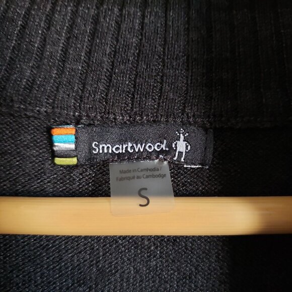 Smartwool Sparwood 1/2 Zip Mock Neck Sweater Heather Grey Wool Blend Men's Small - Picture 2 of 11